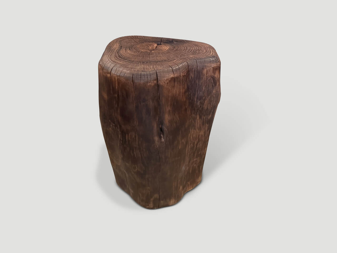 MODERN ORGANIC CHARRED TALL SIDE TABLE