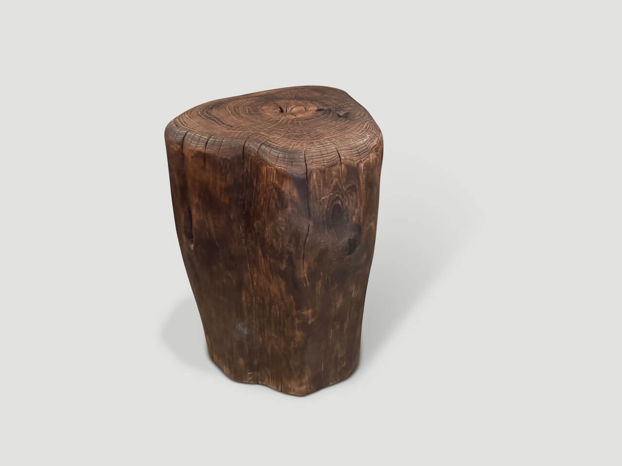 MODERN ORGANIC CHARRED TALL SIDE TABLE