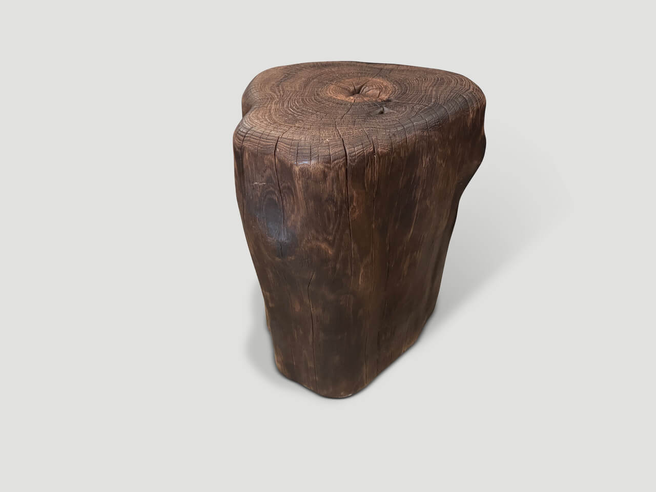 MODERN ORGANIC CHARRED TALL SIDE TABLE
