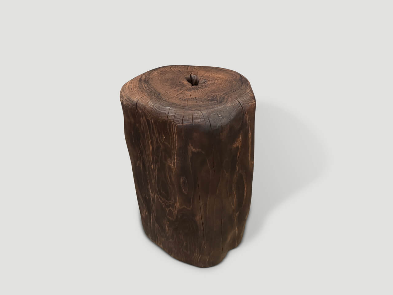 MODERN ORGANIC CHARRED TALL SIDE TABLE