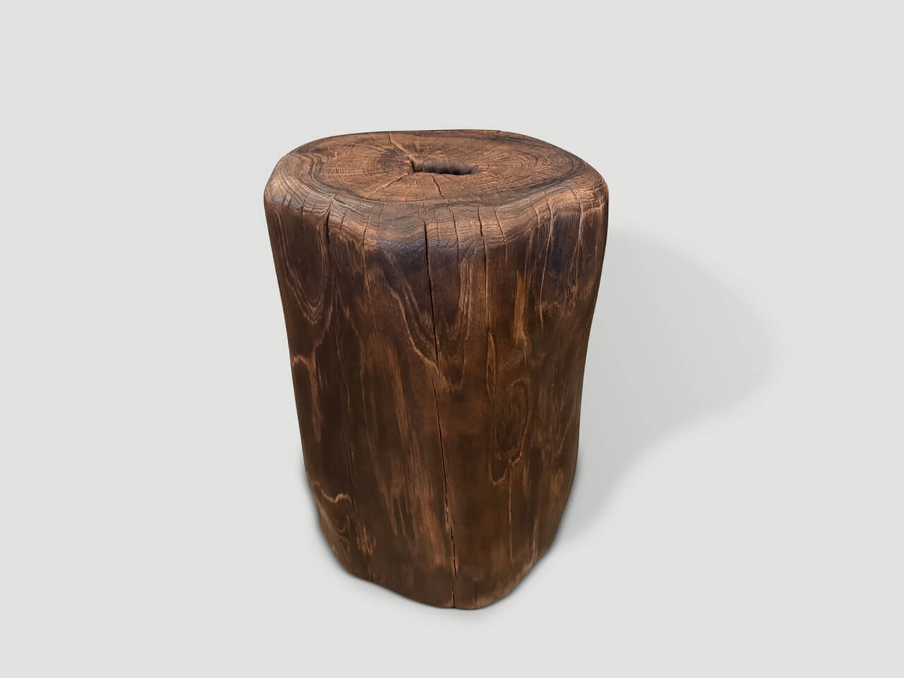 MODERN ORGANIC CHARRED TALL SIDE TABLE