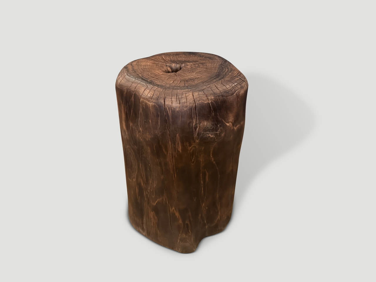 MODERN ORGANIC CHARRED TALL SIDE TABLE