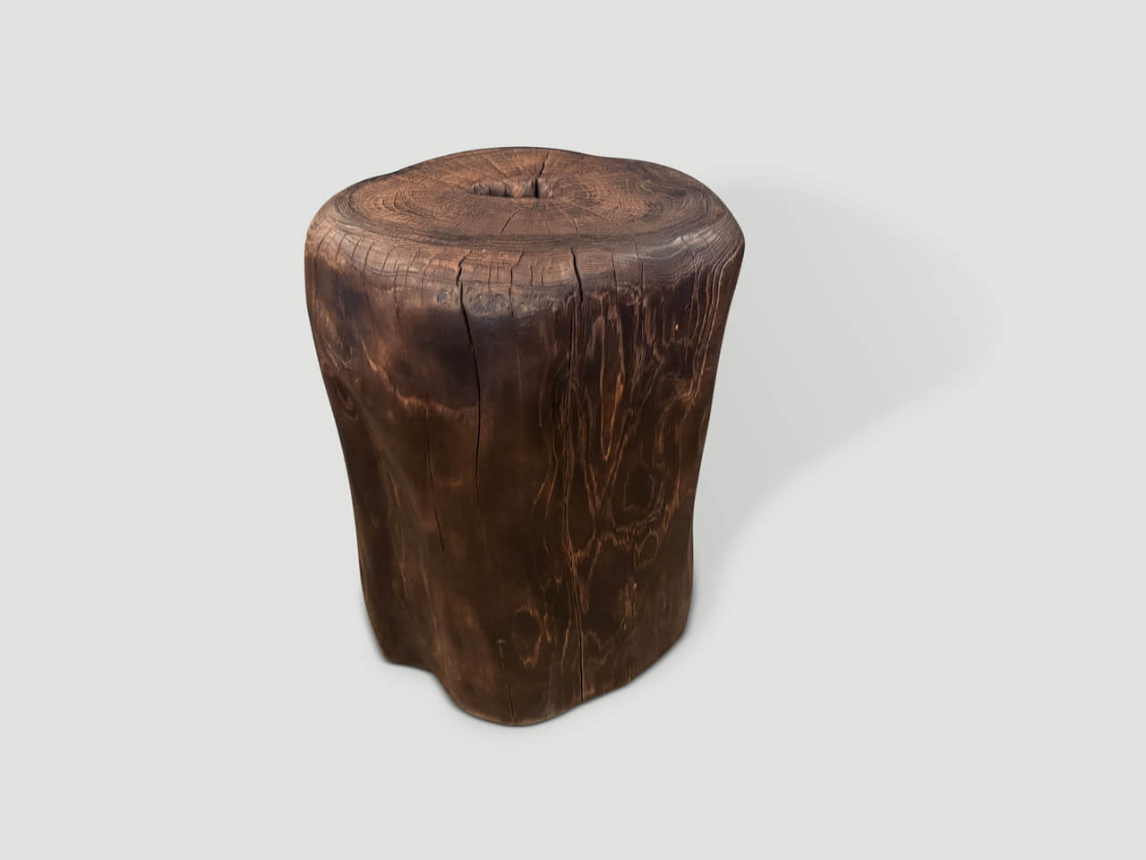 MODERN ORGANIC CHARRED TALL SIDE TABLE