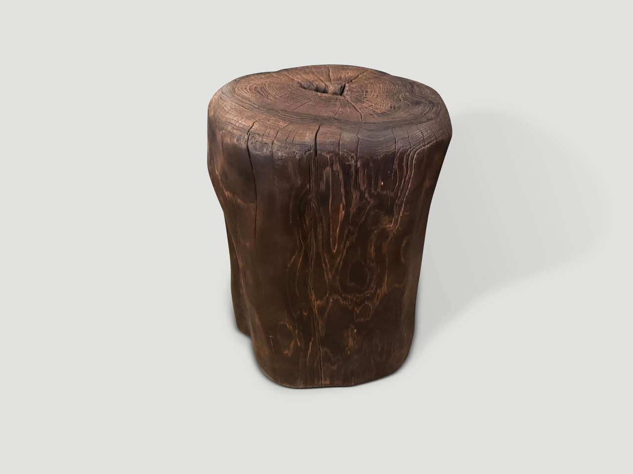 MODERN ORGANIC CHARRED TALL SIDE TABLE