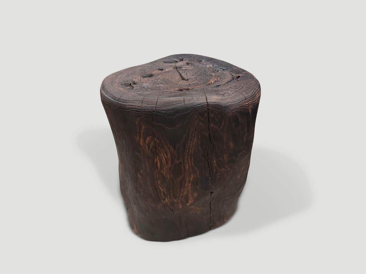 MODERN ORGANIC CHARRED SIDE TABLE