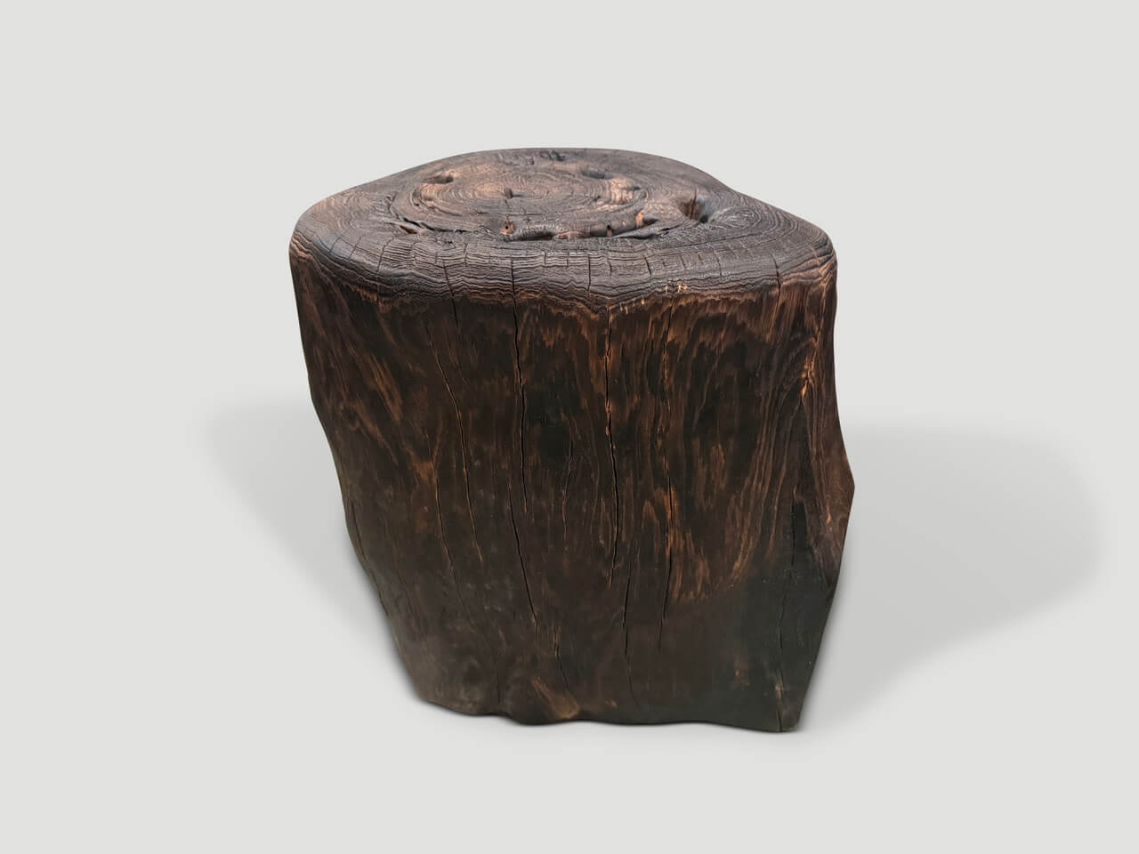 MODERN ORGANIC CHARRED SIDE TABLE