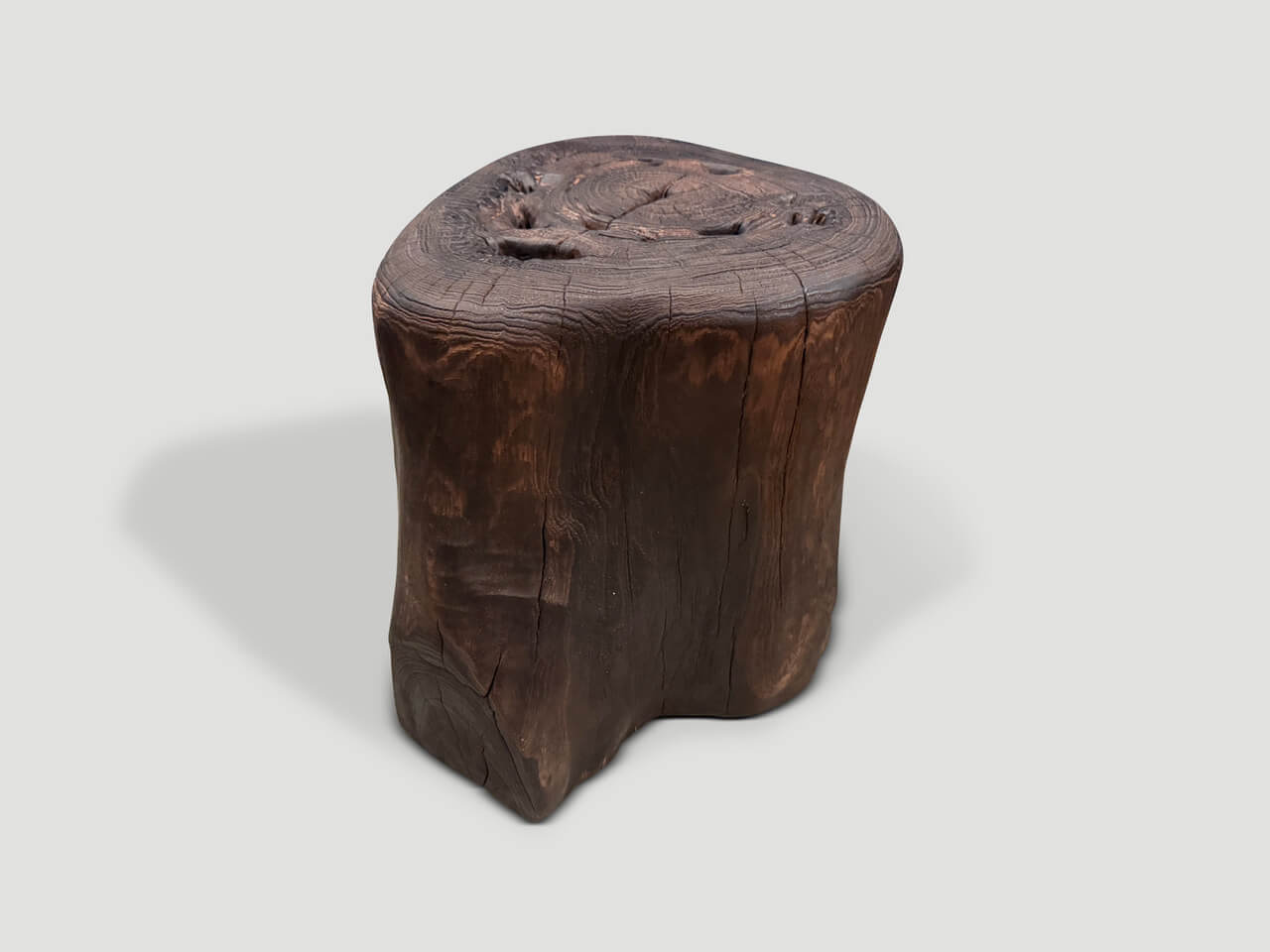 MODERN ORGANIC CHARRED SIDE TABLE