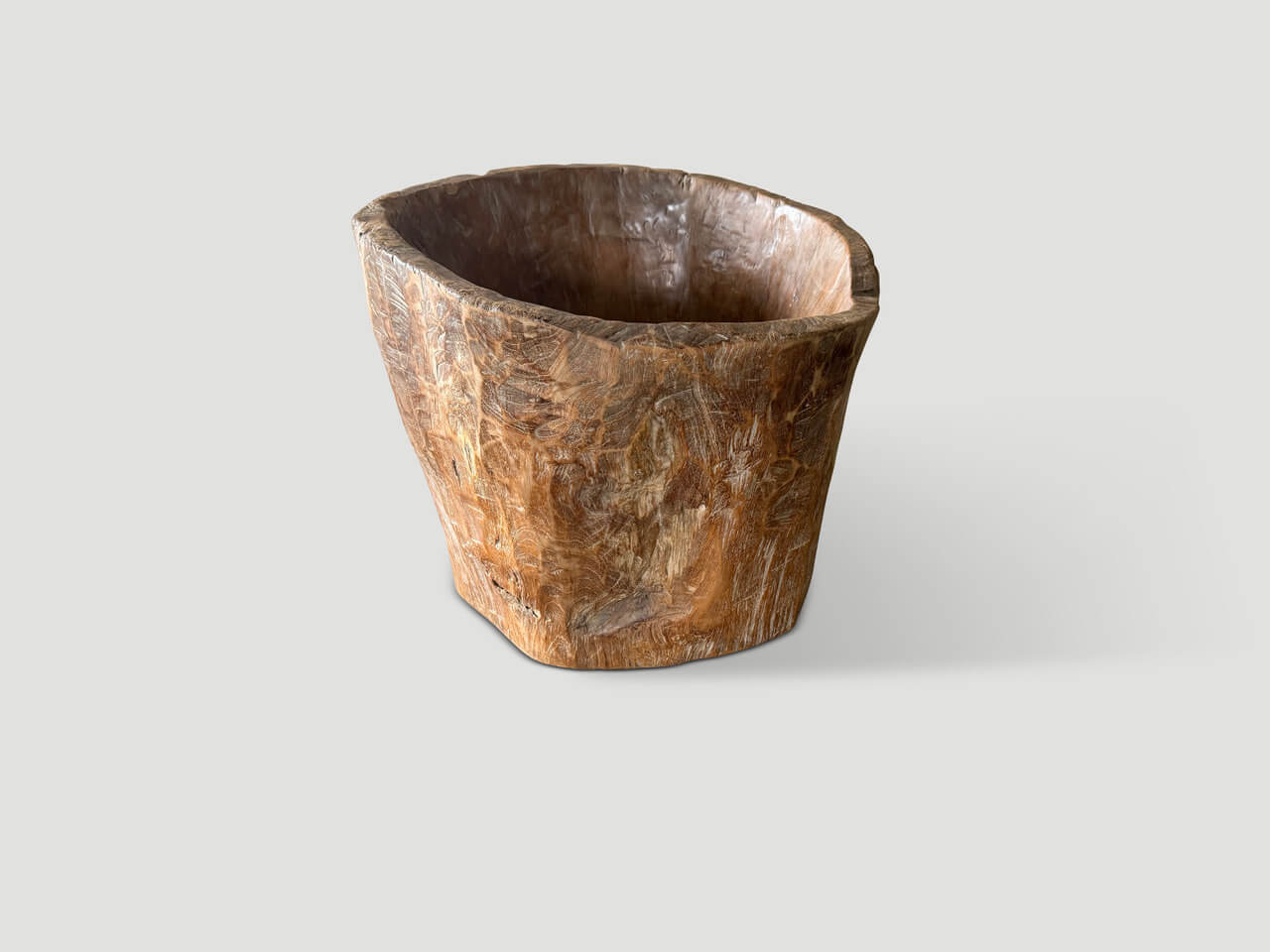 HAND CARVED ANCIENT TEAK WOOD CONTAINER