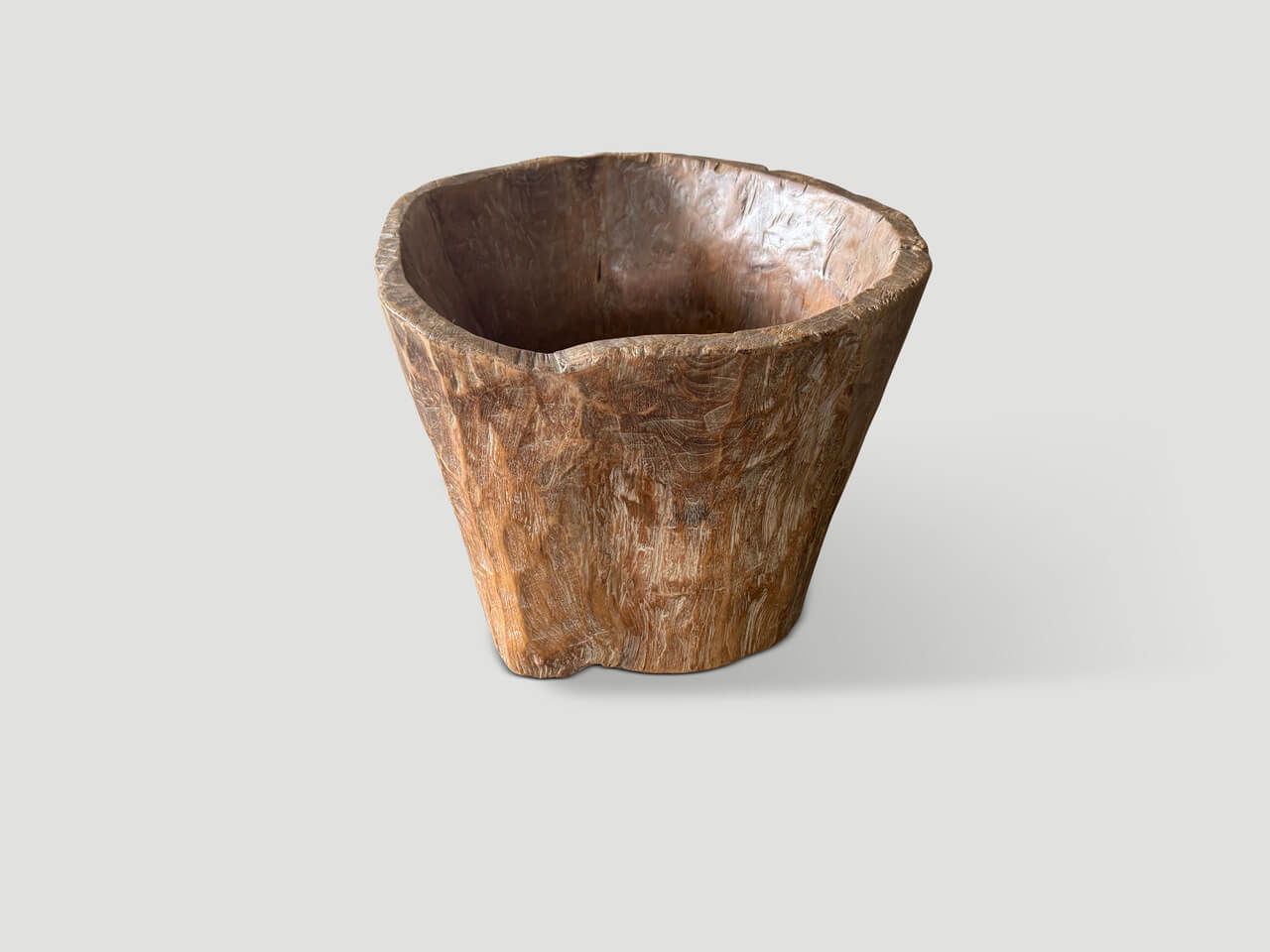 HAND CARVED ANCIENT TEAK WOOD CONTAINER