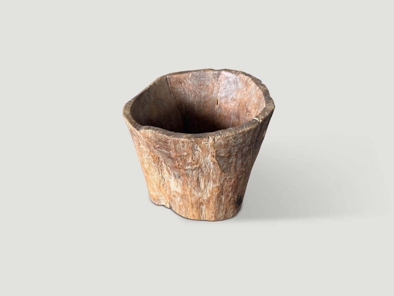HAND CARVED ANCIENT TEAK WOOD CONTAINER