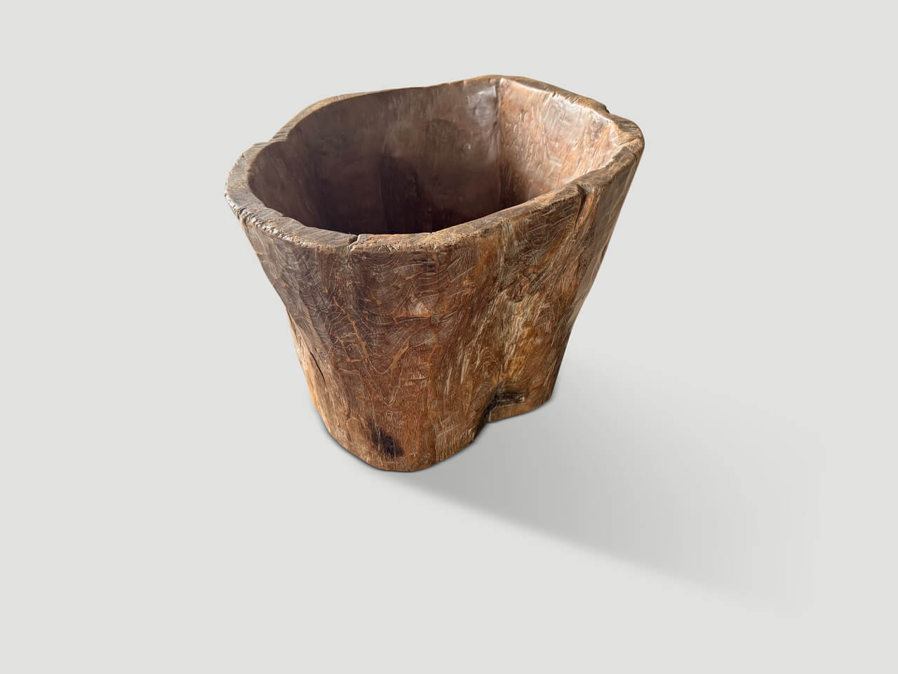 HAND CARVED ANCIENT TEAK WOOD CONTAINER