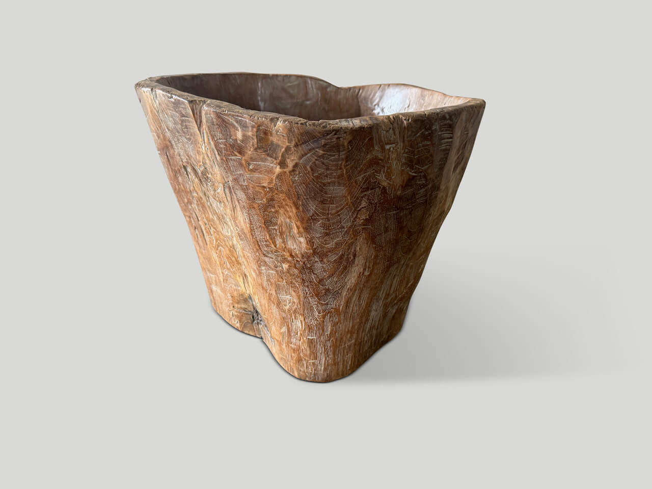 Hand Carved Ancient Teak Wood Container