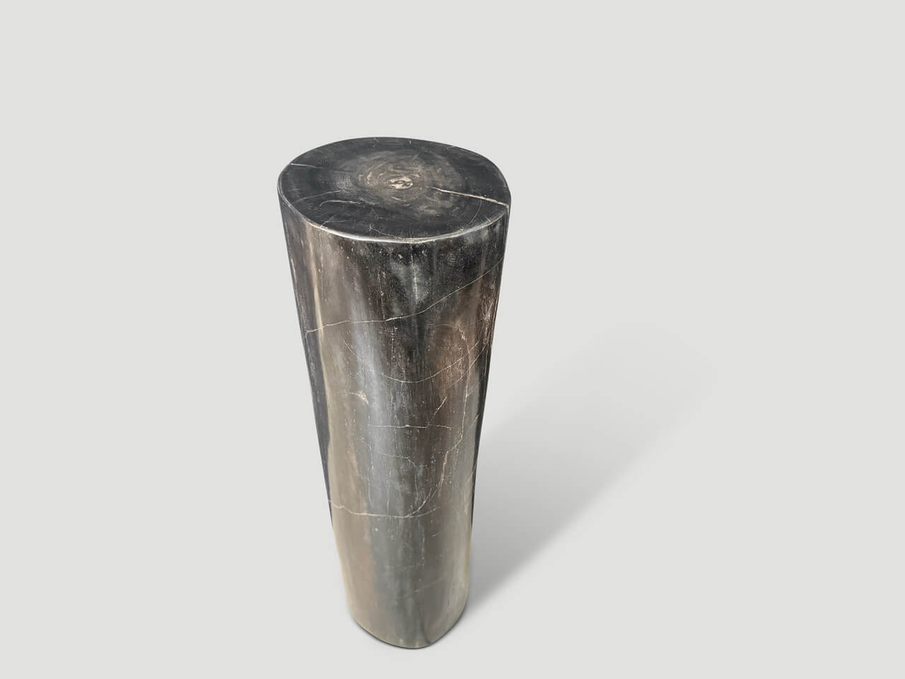 MINIMALIST COLUMN PETRIFIED WOOD SIDE TABLE OR PEDESTAL