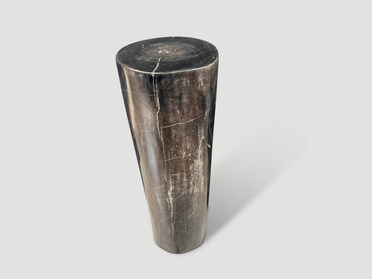MINIMALIST COLUMN PETRIFIED WOOD SIDE TABLE OR PEDESTAL