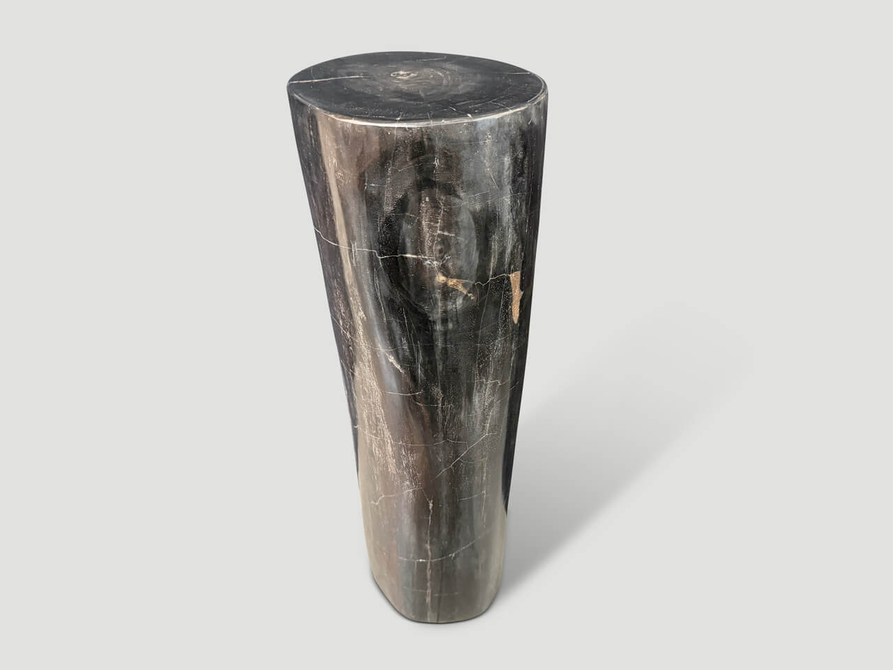 MINIMALIST COLUMN PETRIFIED WOOD SIDE TABLE OR PEDESTAL
