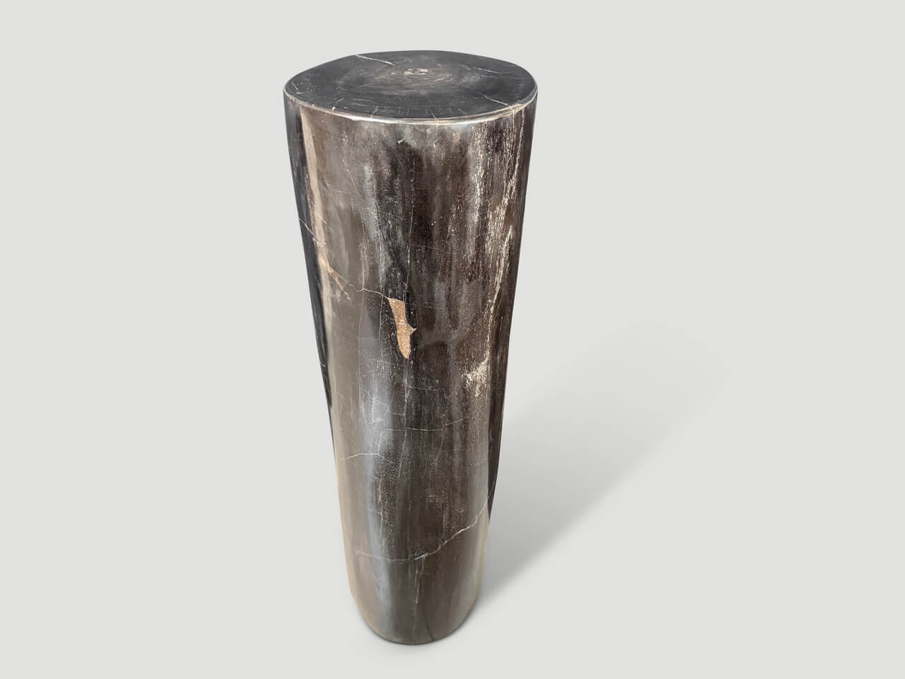 MINIMALIST COLUMN PETRIFIED WOOD SIDE TABLE OR PEDESTAL