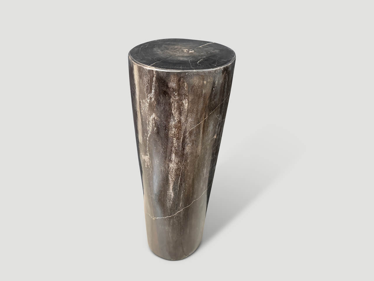 MINIMALIST COLUMN PETRIFIED WOOD SIDE TABLE OR PEDESTAL