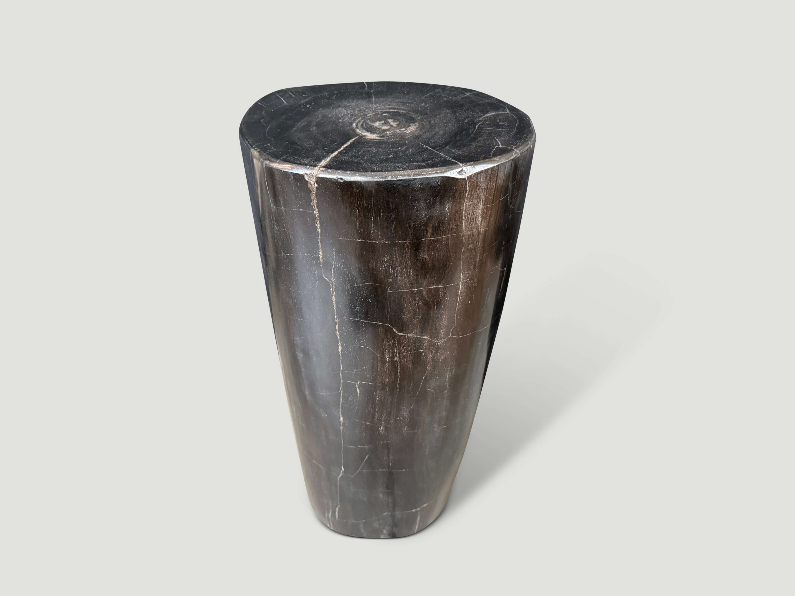MINIMALIST COLUMN PETRIFIED WOOD SIDE TABLE
