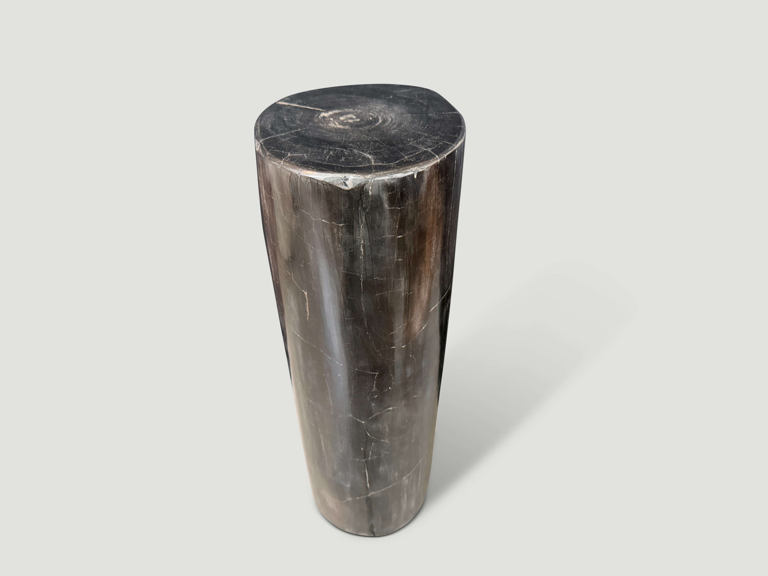 MINIMALIST COLUMN PETRIFIED WOOD SIDE TABLE