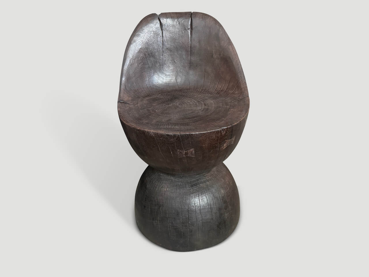 SCULPTURAL HAND CARVED MODERN ORGANIC CHAIR