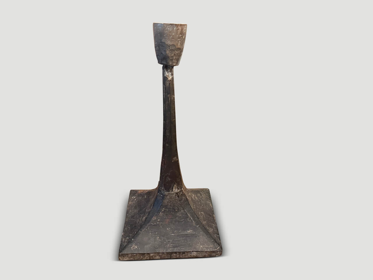ANCIENT HAND CARVED CANDLE STICK