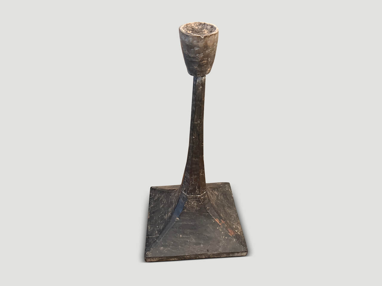 ANCIENT HAND CARVED CANDLE STICK